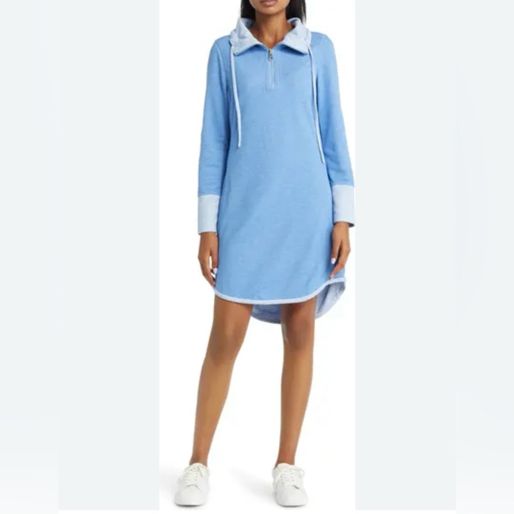 Tommy Bahama Blue Long Sleeve Hoodie Dress